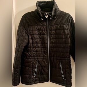 Black Quilted Women's Puffer by Guess, size L